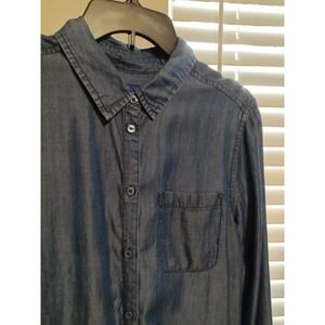 Simply Styled Long Sleeve Denim Shirt Size Med